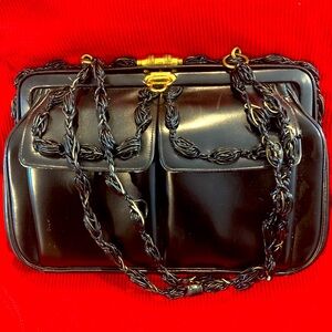 Vintage “Rare “Roberta Di Camerino Black Leather Purse Bag